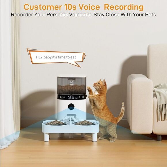 Automatic Cat Feeders, Smart Timed Automatic Dog Feeder, HD Camera Voice& Video - Picture 6 of 9